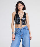 From bold to effortless, the Here To Slay Faux Leather Cropped Vest lets you define your vibe with black tops that speak your style.