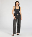 The Fashionable Edge Button Down Faux Leather Vest in black brings edge and energy to your vibe, ready to elevate any festival look or concert outfit.