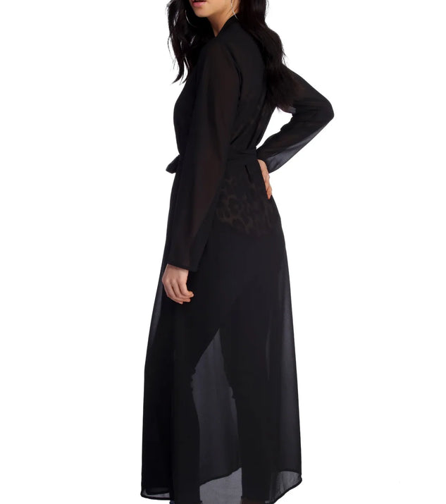 Go With The Flow Chiffon Trench