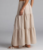 Vintage Charm Gingham Slit Peasant Maxi Skirt