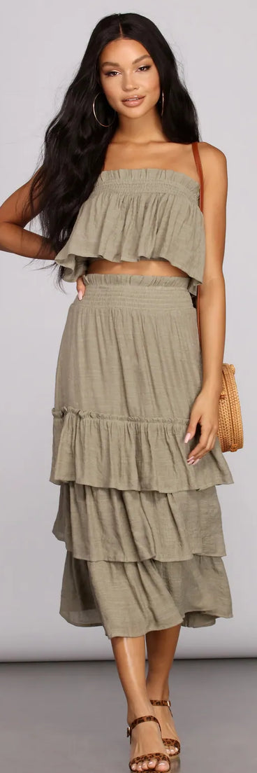 Boho Flow Tiered Maxi Skirt