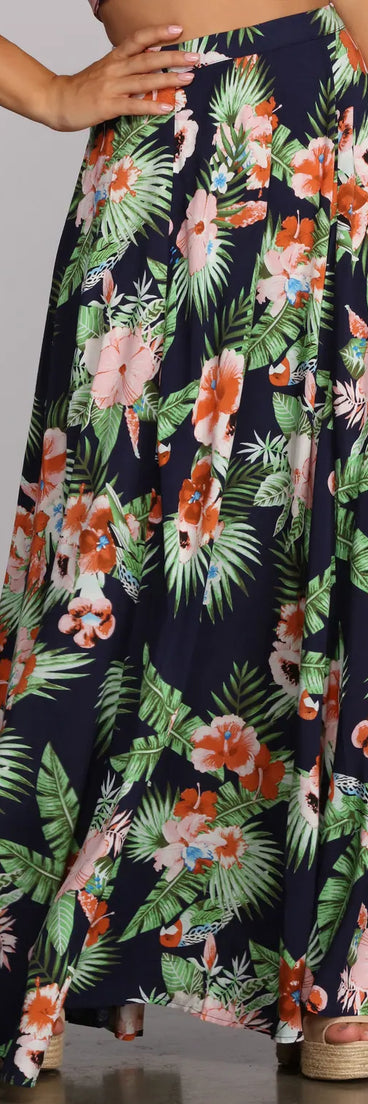 Coastal Vibes Zip Maxi Skirt