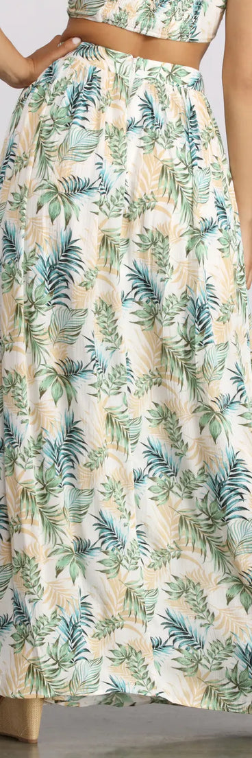 Tropical Babe High Slit Maxi Skirt