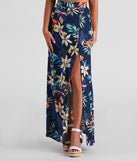 Cancun Vacay Tropical Slit Maxi Skirt