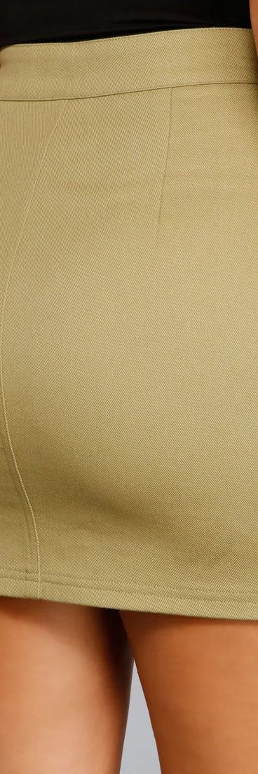Stylish-Chic Twill Mini Skirt