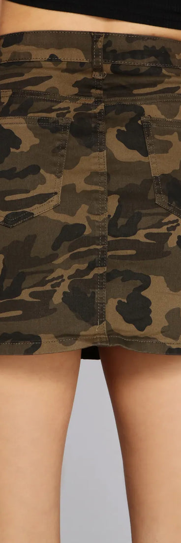 At Ease Camo Mini Skirt