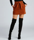 Essential Corduroy Button Down Mini Skirt