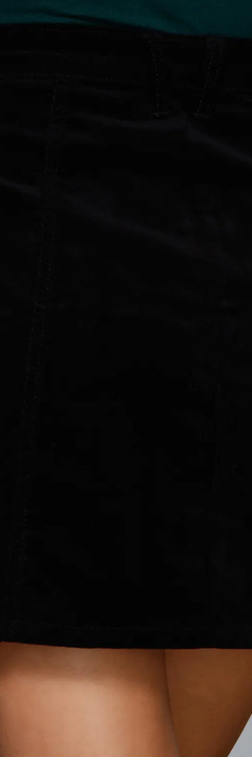 Endless Chic Button Down Corduroy Mini Skirt