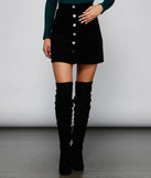 Endless Chic Button Down Corduroy Mini Skirt