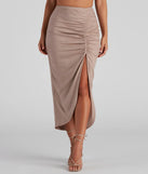 Chic Weekend Vibes Linen Midi Skirt