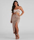 Chic Weekend Vibes Linen Midi Skirt