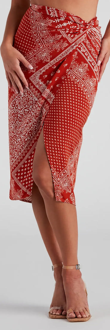 Bohemian Beauty Printed Midi Skirt