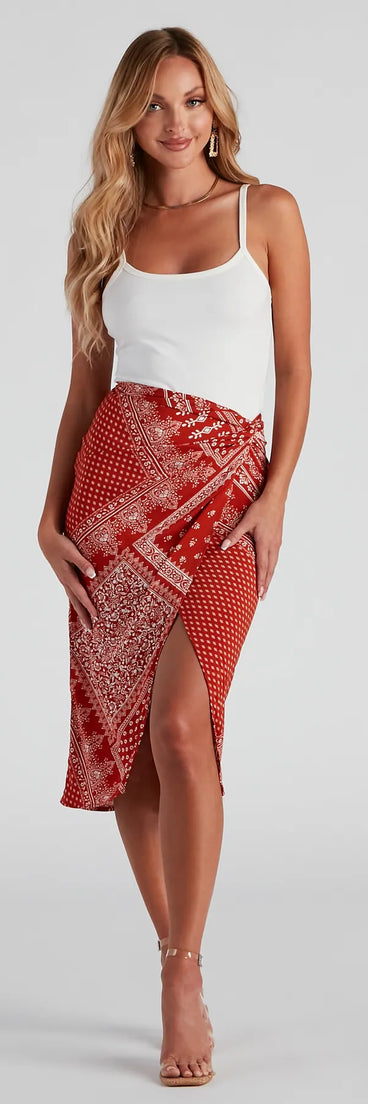 Bohemian Beauty Printed Midi Skirt