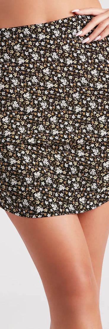 So Charming Ditsy Floral Mini Skirt