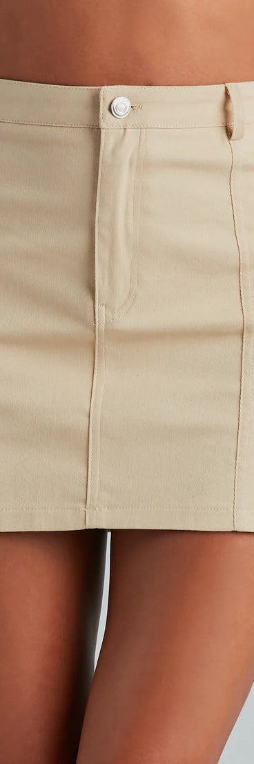Effortlessly Cool Cargo Twill Mini Skirt
