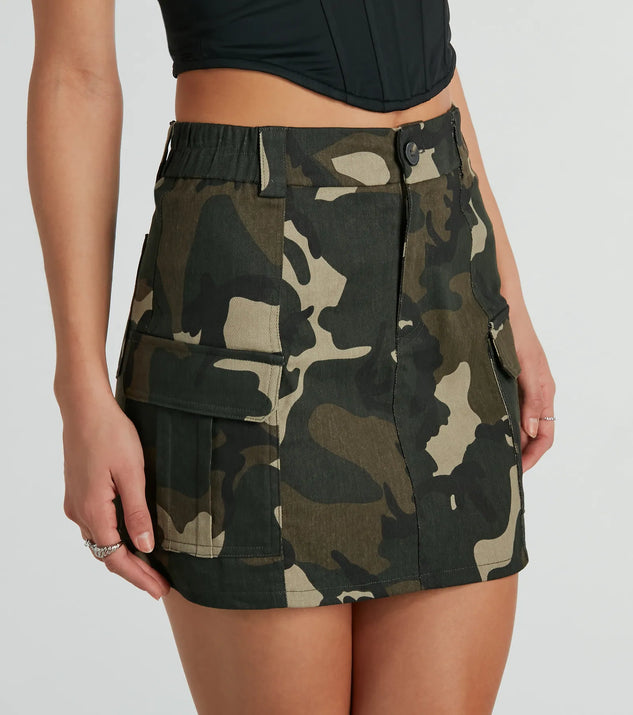 Most Wanted Cargo Camouflage Mini Skirt | Windsor