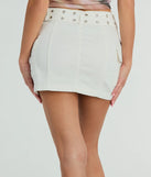 Designed for campus outfits, sleek workwear, and on-the-go moments, the Cute And Trendy Cargo Mini Skirt is a trendy white bottom for women bringing effortless fall versatility.