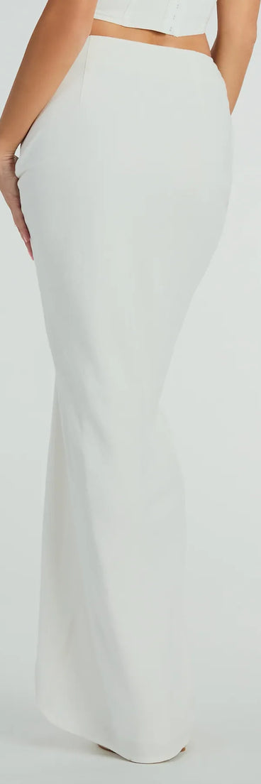 Updated Chic High Rise Slit Linen Maxi Skirt