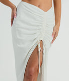 Updated Chic High Rise Slit Linen Maxi Skirt