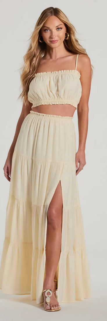 Romance For Two High Rise Slit Maxi Skirt