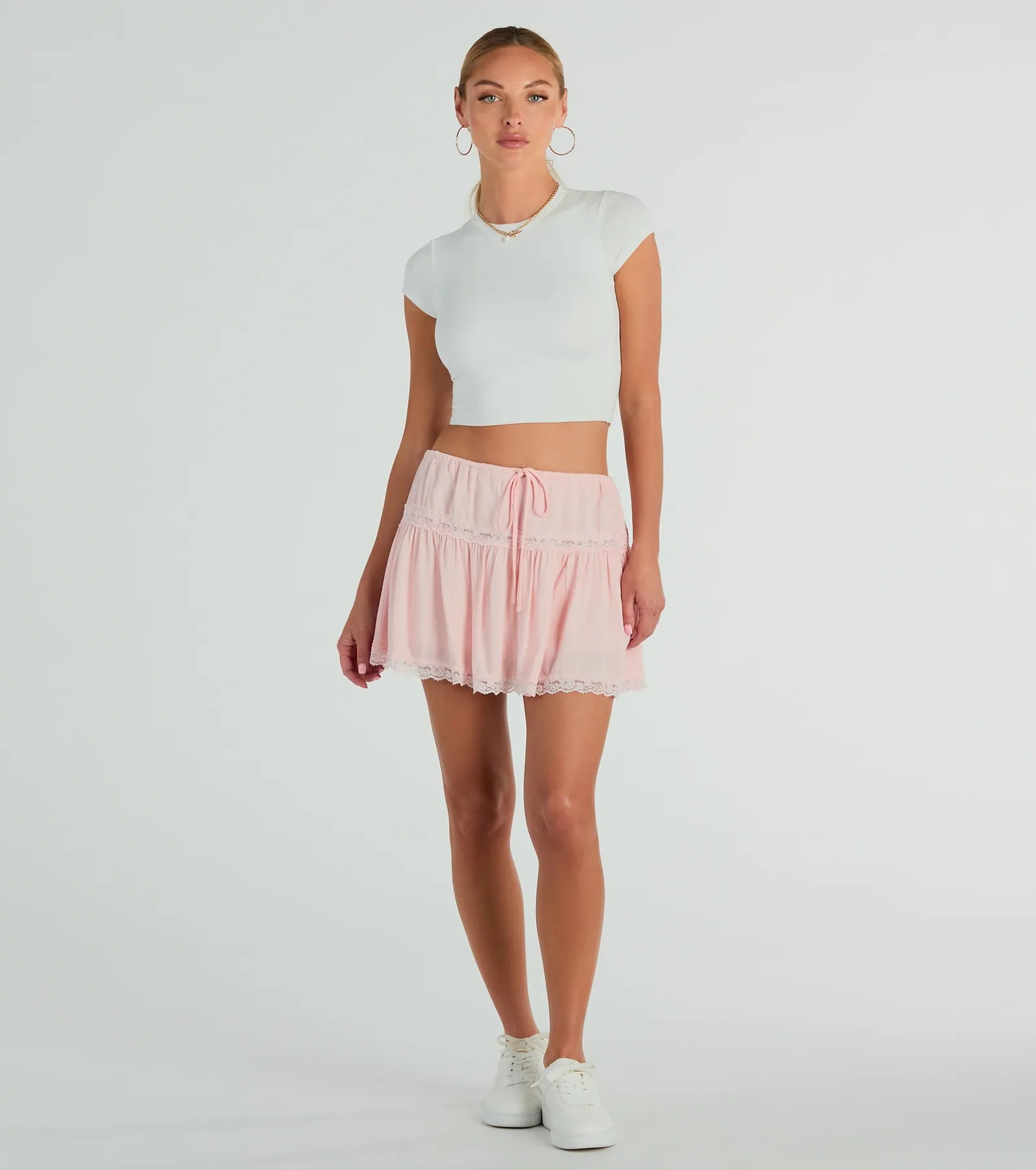 On The Prairie Lace Trim A-Line Mini Skirt | Windsor