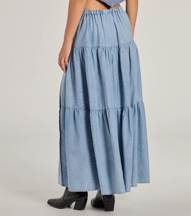 スカート AVANDRESS Rora Stitch Maxi Skirt 3COL AD43SK09 Zoe Bow Tie Maxi Tiered Skirt – Art + Spare
