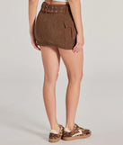 The Cutest Season High-Rise Cargo Corduroy Mini Skirt is a trendy women's bottom in brown, designed with modern details and alluring textures to complete chic outfits for 2025.