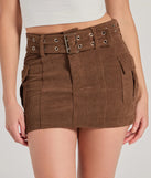 
Upgrade your style game for 2025 with the Cutest Season High-Rise Cargo Corduroy Mini Skirt in brown, perfect for any fashion-forward wardrobe.