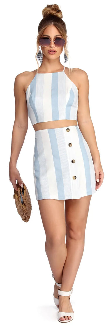 Fall In Line Mini Skirt