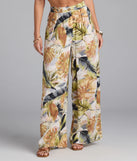 Complete your summer wardrobe with the Sunny Escape Tropical Print Palazzo Pants, trendy pants in multi-color made to mix, match, and stand out.