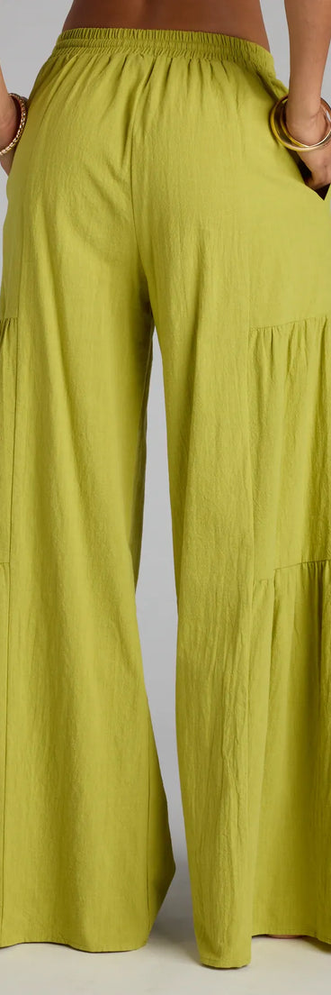 Stay polished and comfortable in the Take Me Away High-Rise Palazzo Pants, trendy chartreuse pants for women that transition from everyday looks to weekend slay.