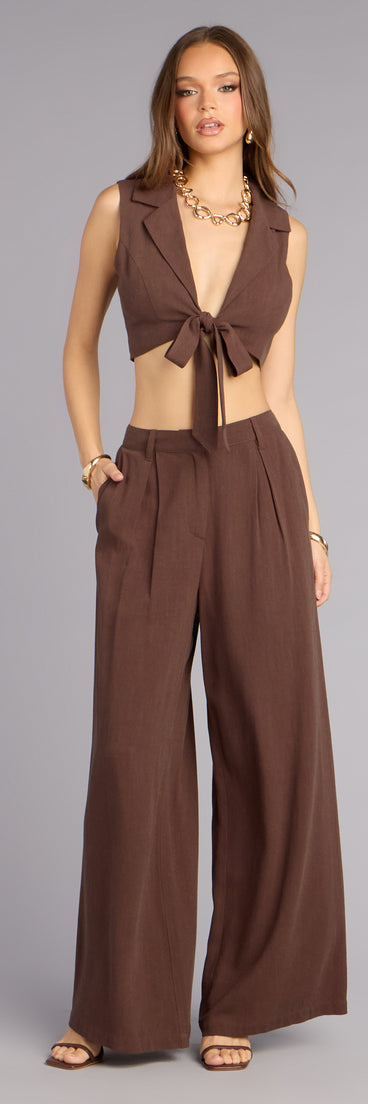 Effortless Look Linen-Blend Trouser Pants