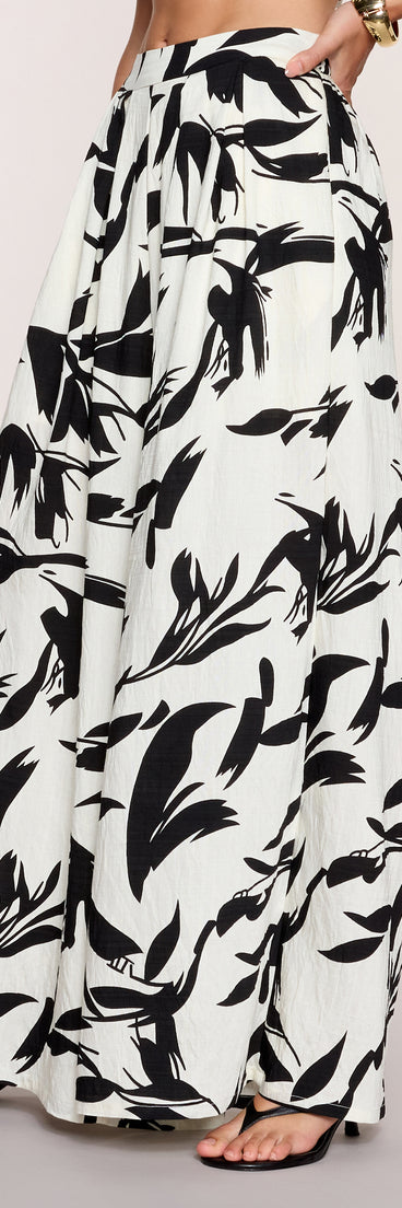 Breezy Vibe Tropical Print Palazzo Pants