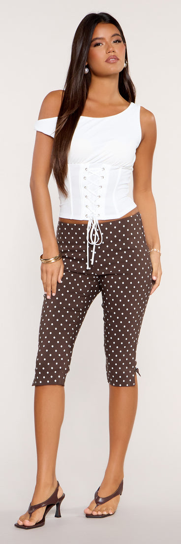 Spot On Polka Dot Twill Capri Pants