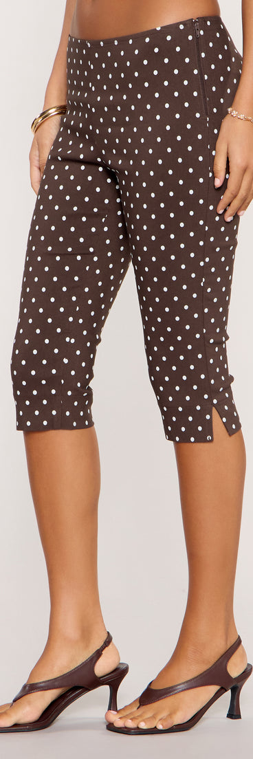 Spot On Polka Dot Twill Capri Pants