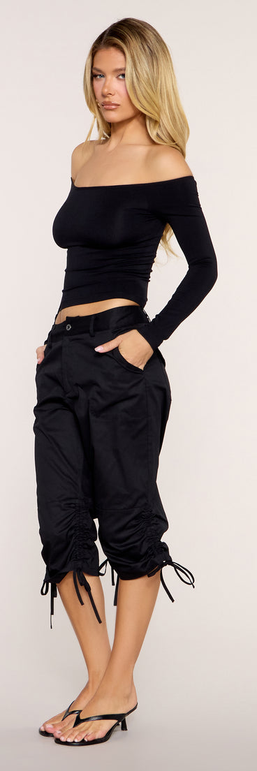 Cinch Sync Ruched Drawstring Capri Pants