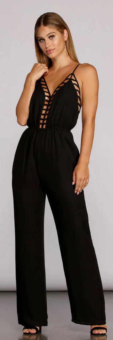 Sleek Open Back Caged Jumpsuit