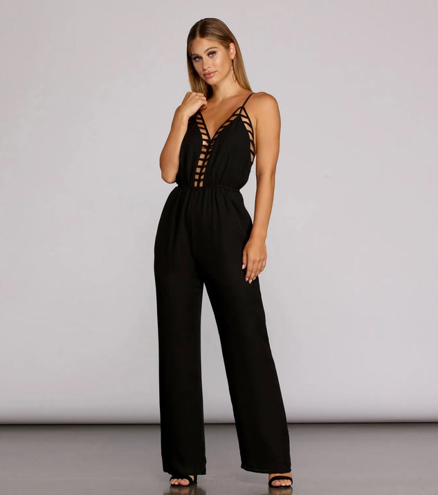 Sleek Open Back Caged Jumpsuit