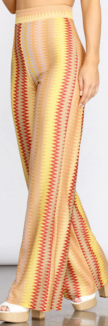 All The Stripe Moves Chevron Straight Leg Pants