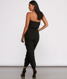 Strapless Cargo Pocket Jogger Jumpsuit