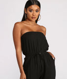 Strapless Cargo Pocket Jogger Jumpsuit