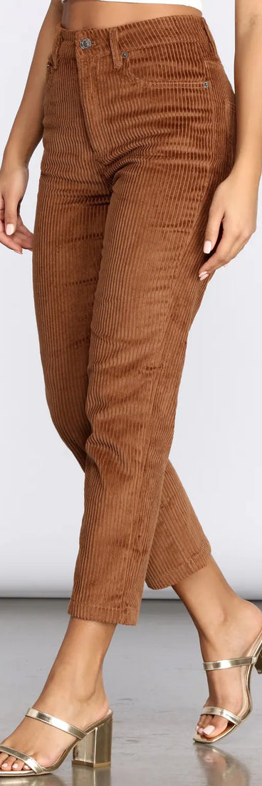 Casually Corduroy Tapered Pants