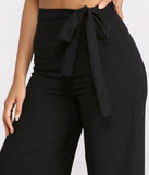 High Waist Tie Waist Linen Pants