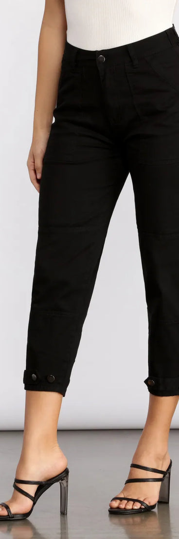 High Rise Relaxed Fit Tapered Pants