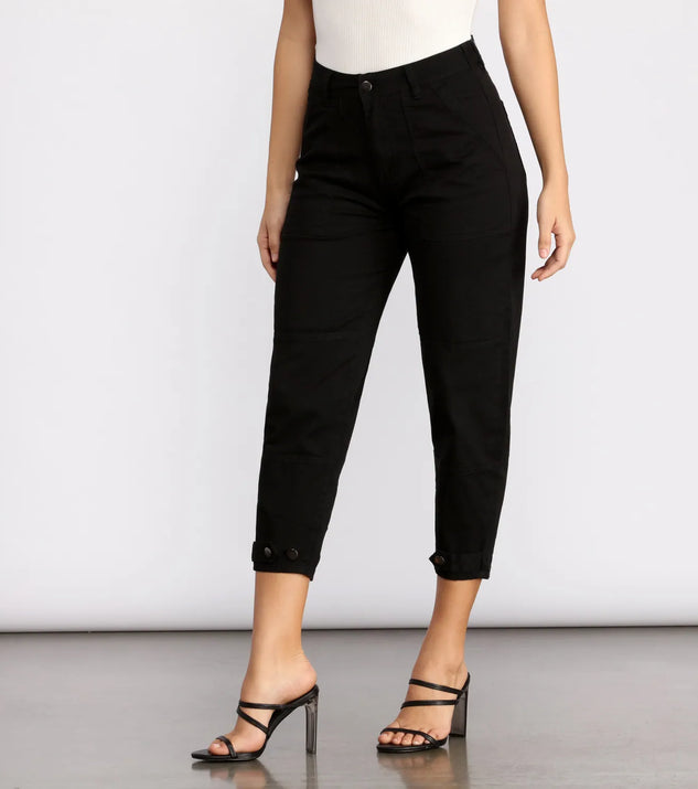 High Rise Relaxed Fit Tapered Pants