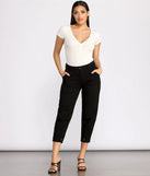 High Rise Relaxed Fit Tapered Pants