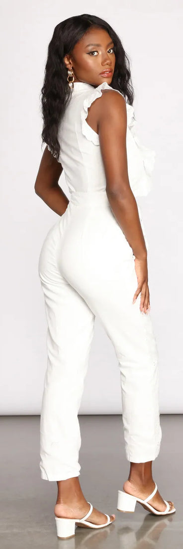 Easygoing Elegance Ruffle Detail Jumpsuit