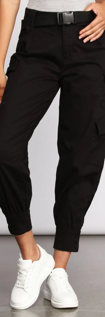 Belted Cargo Joggers