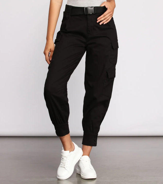 Belted Cargo Joggers