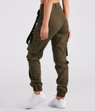 Create bold, fashion-forward looks for summer with the Major Cutie Cargo Joggers in olive green, a must-have piece from Windsor’s collection of stylish bottoms for women.